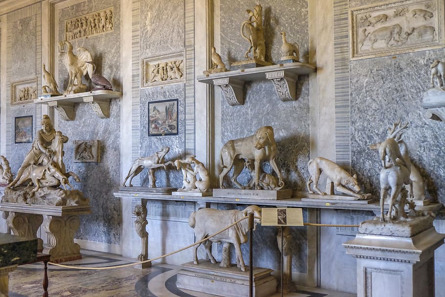 sculptures, brass, marble, animals, collection, museum, italy HD wallpaper