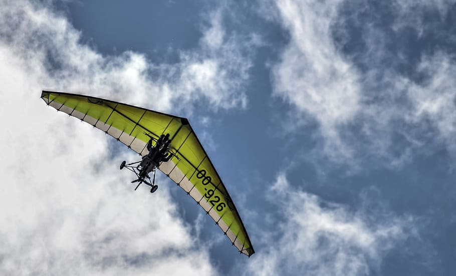 Delta, Hang-Glider, Glider, Plane, sky, cloud - sky, adventure, HD wallpaper