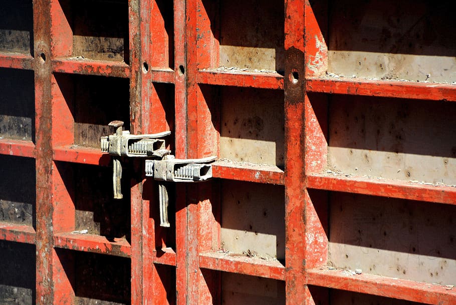 formwork, clamp, site, concrete formwork, construction, kempten HD wallpaper