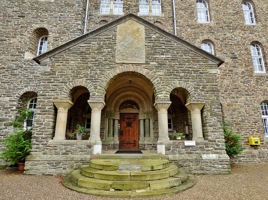 abbey, architecture, entrance, clervaux, luxembourg, europe HD wallpaper