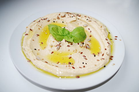 hummus, meal, chickpeas, paste, seeds, grains, close-east, healthy HD wallpaper