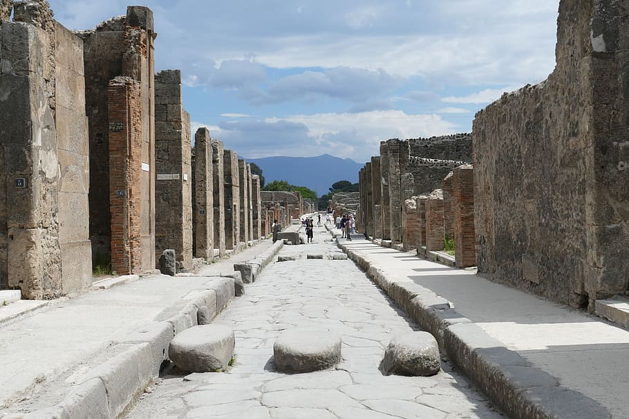 brown ruins at daytime, pompeii, italy, naples, antiquity, places of interest, HD wallpaper