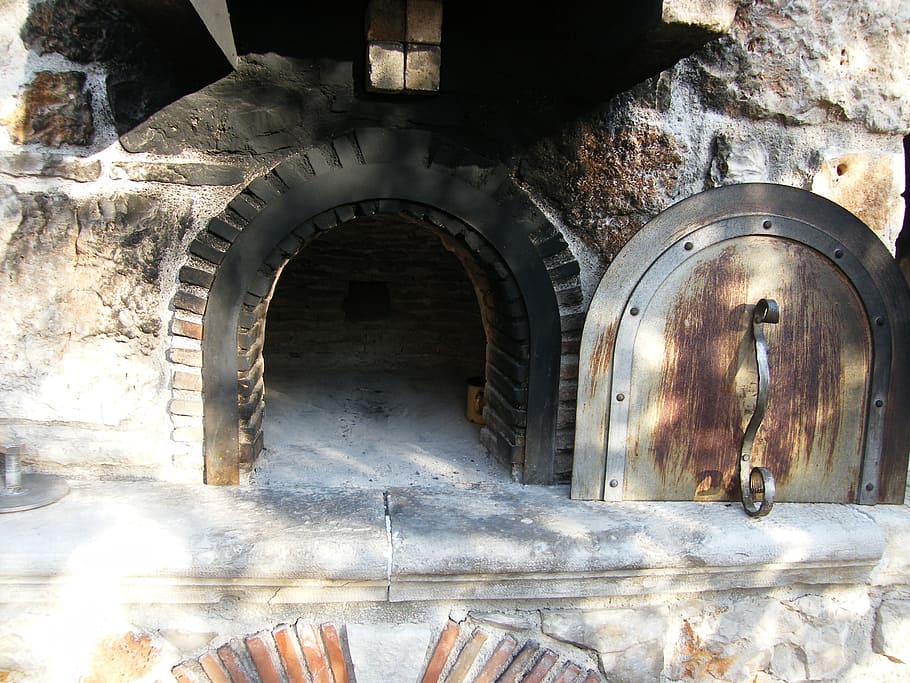 wood burning stove, oven, bread, bake, old, bricked, kitchen HD wallpaper