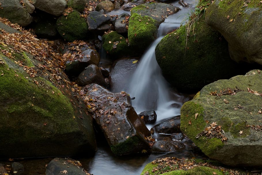 stream, water, stone, fall, china shenyang, rock - object, solid HD wallpaper