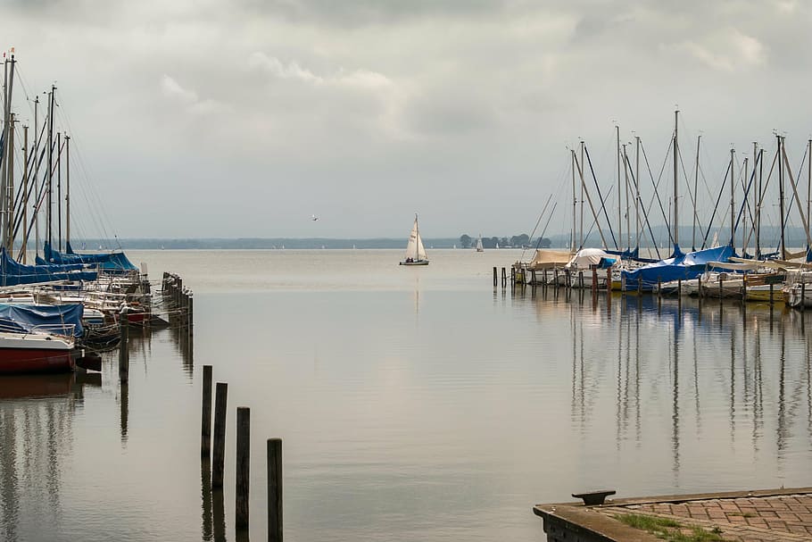 boot, lake, kai, web, port, pier, dock, sailing boats, water HD wallpaper