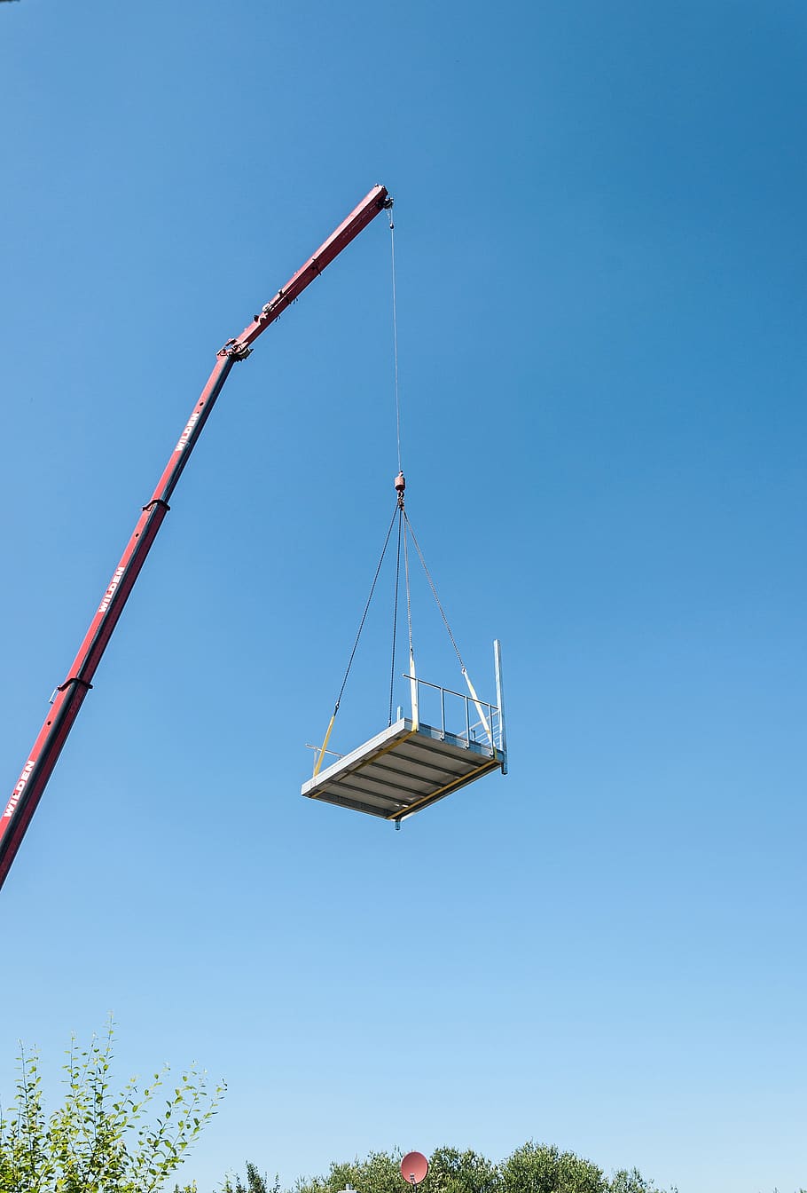 sky, crane, high, last, machine, hard, boom, blue, clear sky HD wallpaper