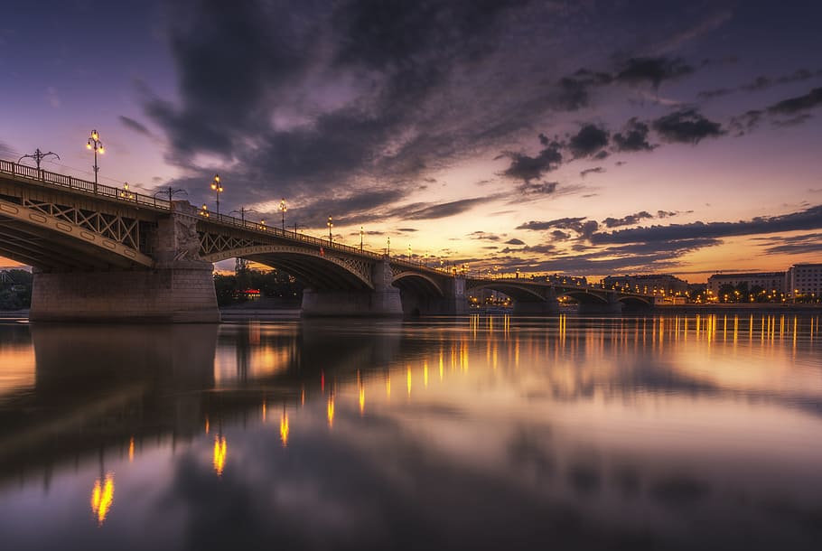 panoramic photography of bridge connecting city, architecture HD wallpaper