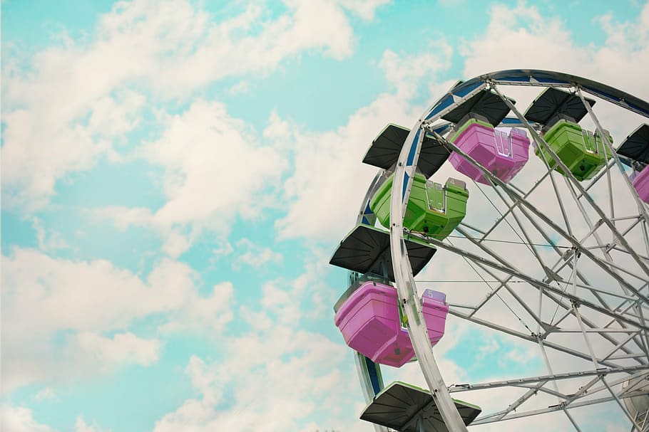 ferris wheel photo, carnival, summer, holiday, festival, colorful, HD wallpaper