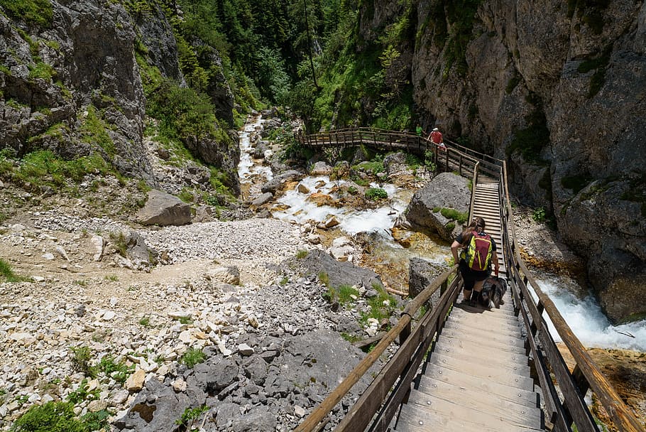 hiking, sidewalk, away, path, gradually, descent, migratory path HD wallpaper