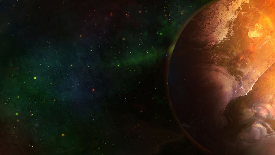 gimp, planet, world, space, astronomy, star, star - space, night HD wallpaper