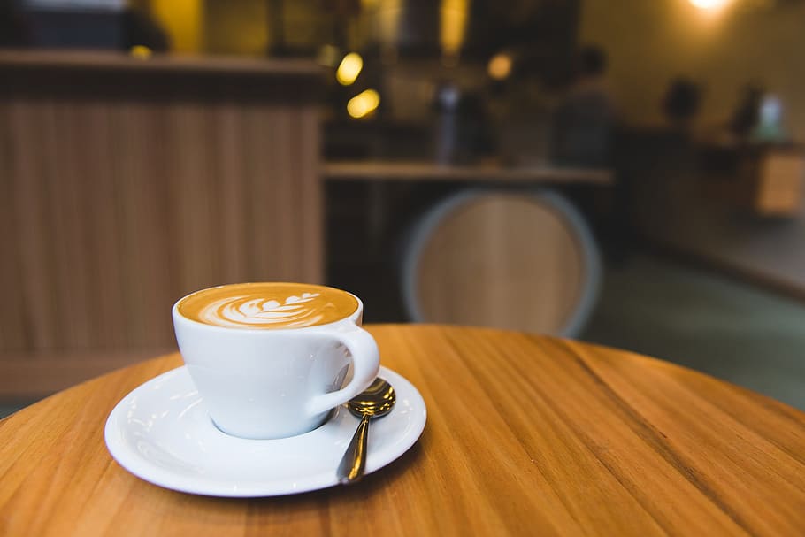 espresso drink on table, coffee, cappuccino, cup, cafe, hot HD wallpaper