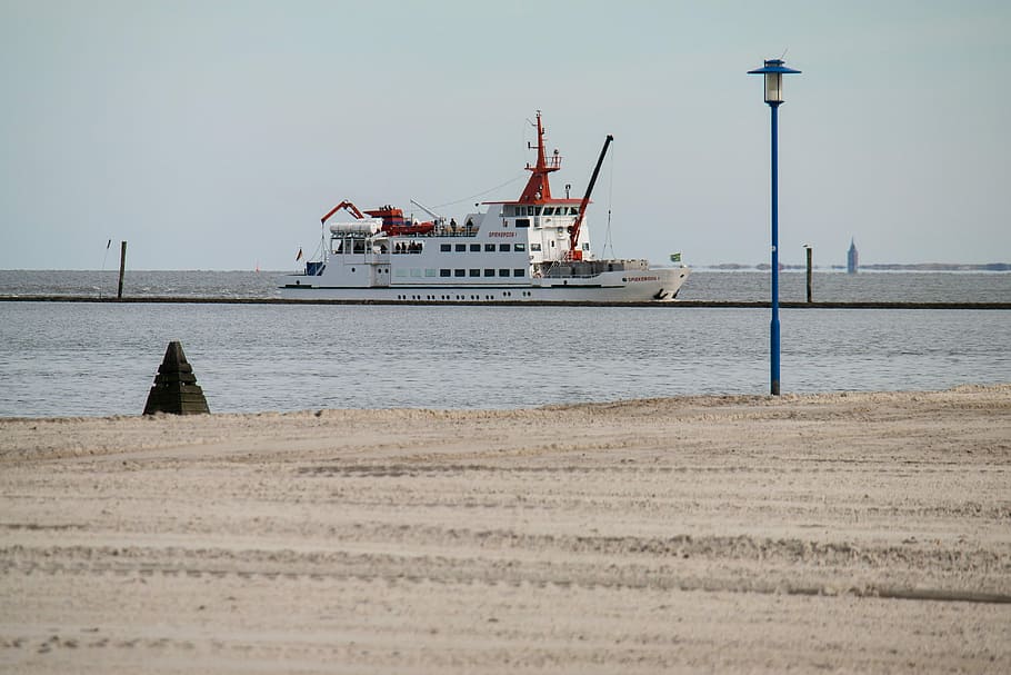Ferry, Ship, Transport, passenger transport, shipping, spiekeroog HD wallpaper