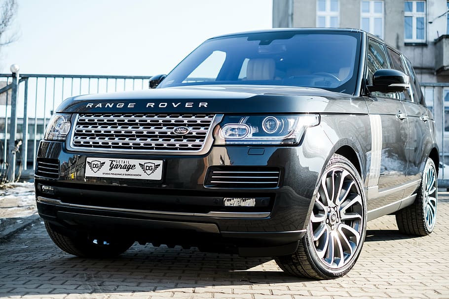 black Range Rover Land Rover, car, truck, vehicle, 4x4, off-road