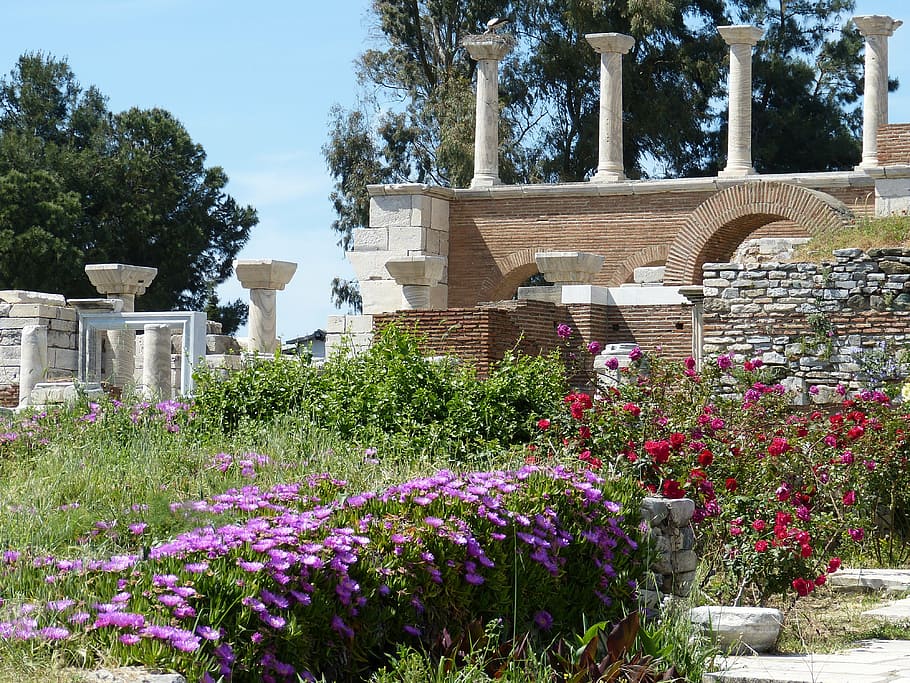 ephesus, antique, antiquity, pillar, temple, ruin, classical architecture HD wallpaper