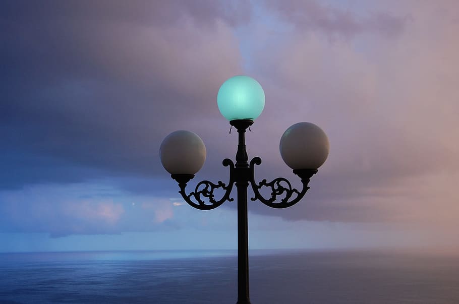 floor lamp, sky, clouds, cloud - sky, beauty in nature, lighting equipment HD wallpaper