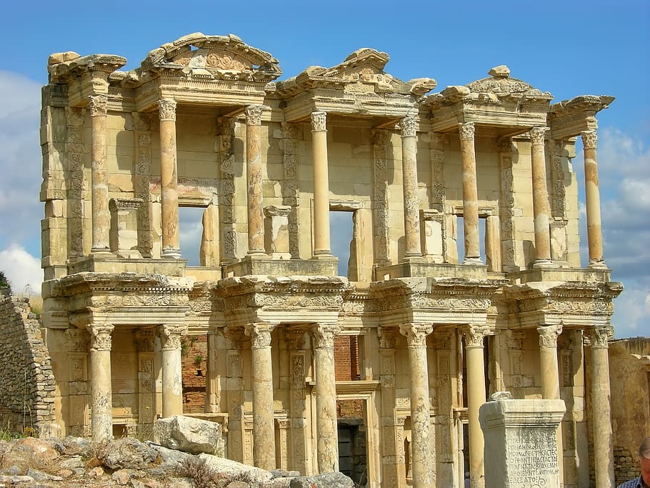 Acropolis of Atrhens, Greece, ephesus, turkey, library, celcus, HD wallpaper