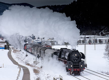 cold, snow, dawn, landscape, action, dark, dusk, engine, environment HD wallpaper