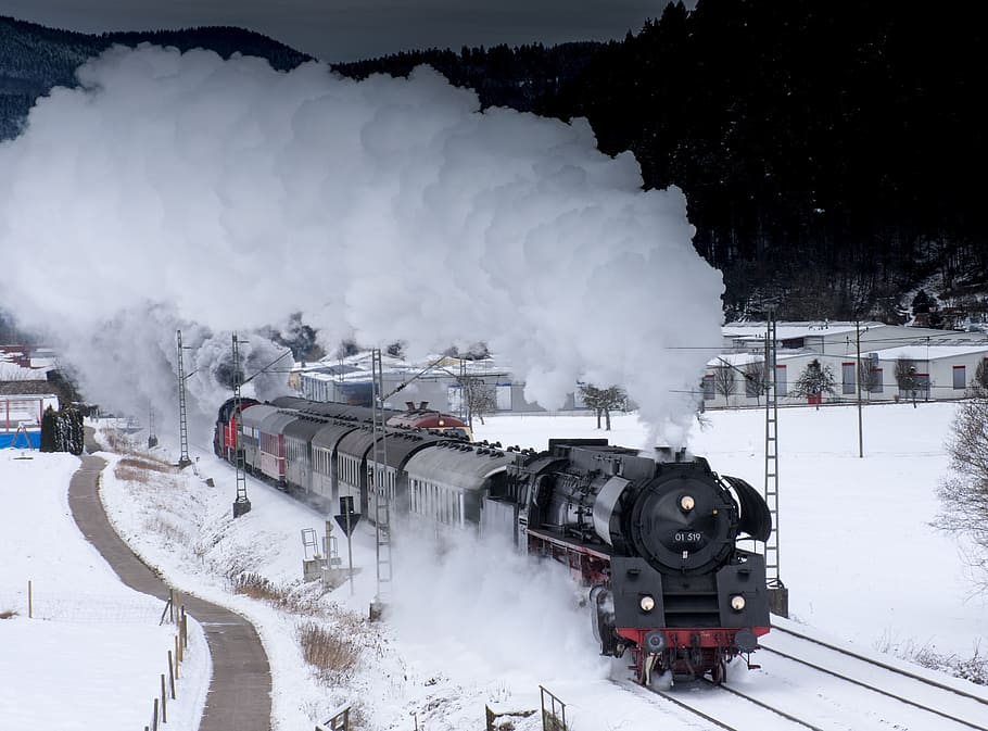 cold, snow, dawn, landscape, action, dark, dusk, engine, environment HD wallpaper