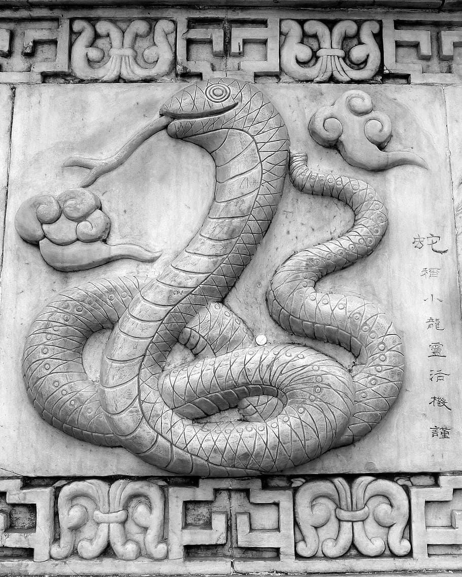 Si, Snake, Oriental, Chinese, Asian, Art, statue, culture, traditional, HD wallpaper