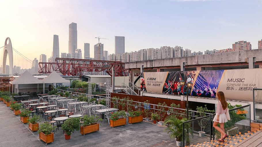 canton, pub, sunset, guangzhou, architecture, built structure HD wallpaper