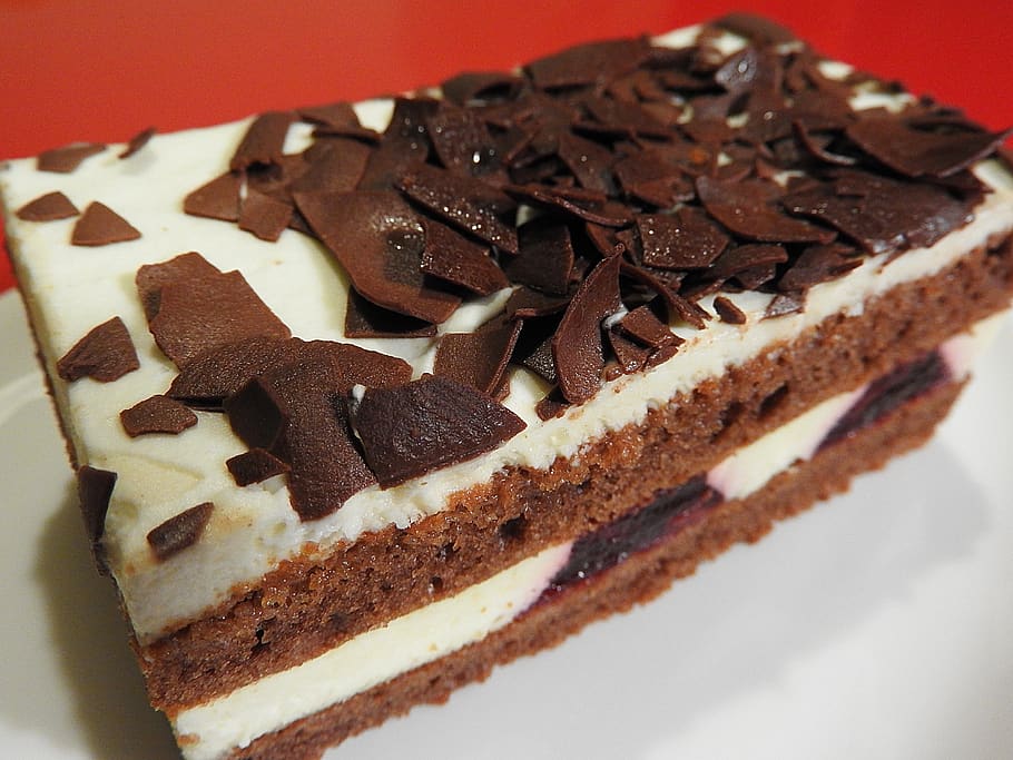 black forest cake, dessert, chocolate chips, sweet food, indulgence HD wallpaper
