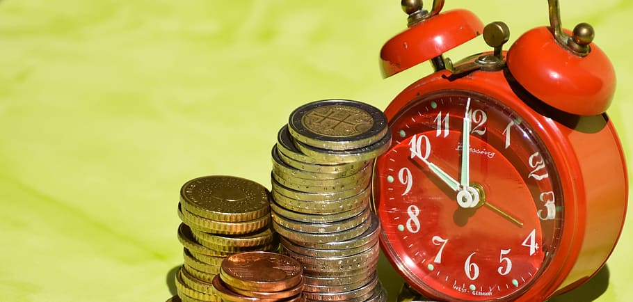 time is money, coins, currency, euro, cash and cash equivalents, HD wallpaper