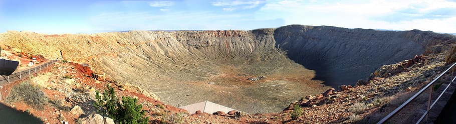meteor crater arizona, desert, meteorite, sky, day, scenics - nature, HD wallpaper