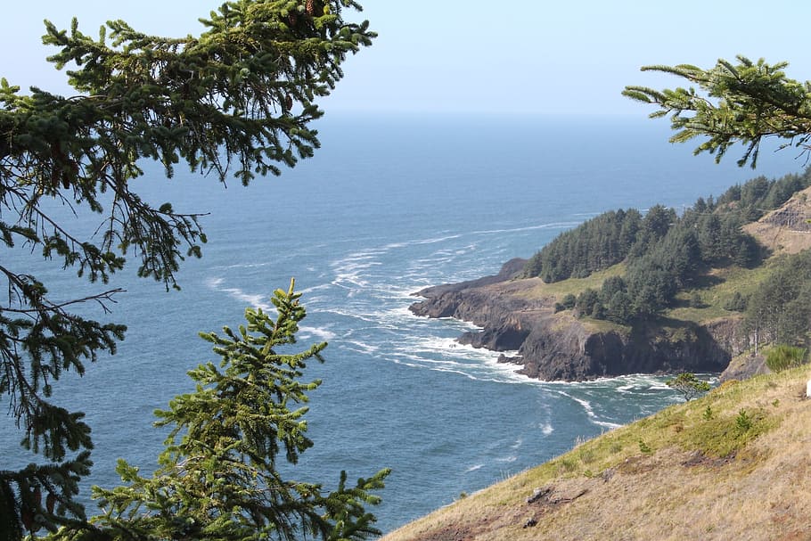 oregon, coast, landscape, ocean, pacific, sea, water, nature HD wallpaper