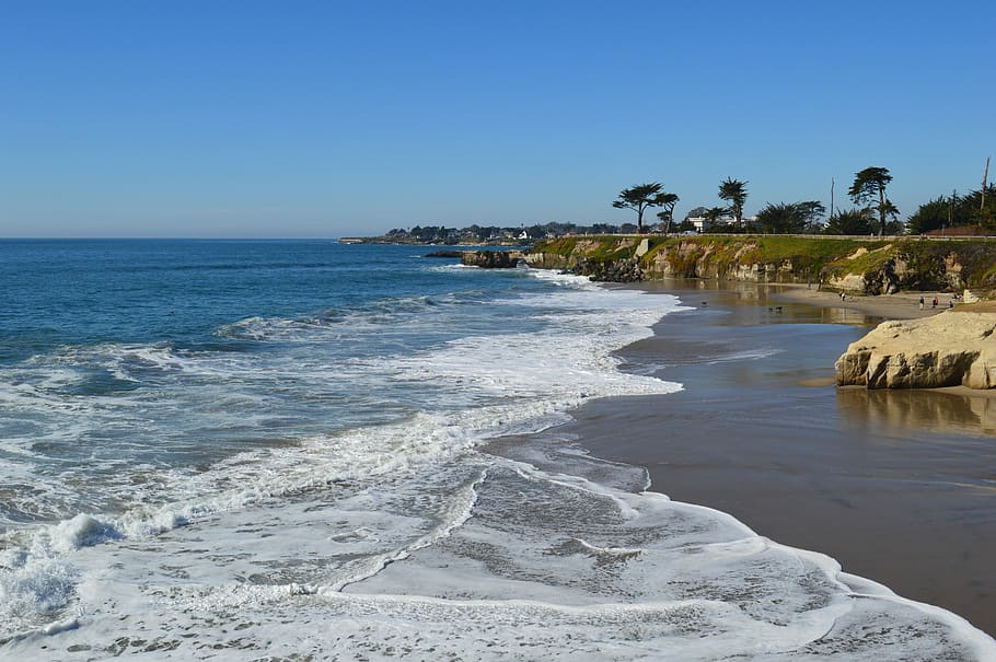 Ocean, Coast, Beach, Water, Sand, seascape, clear sky, water's edge HD wallpaper