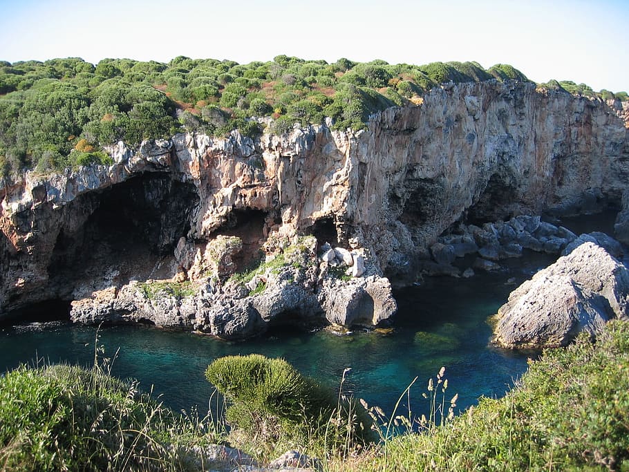 Rock, Caves, Sea, Coast, Outlook, cliff, rock - object, rock formation HD wallpaper