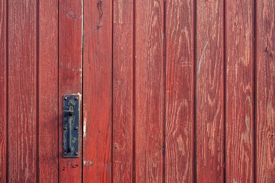 door, wood, red, door handle, input, frame, door opening, architecture HD wallpaper