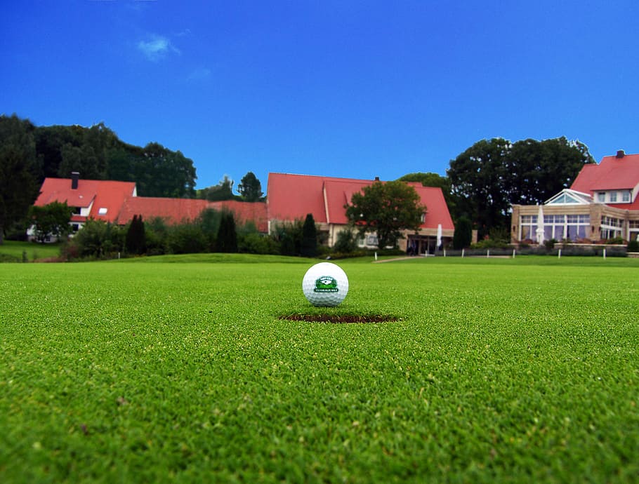 golf ball near hole, golf hole, golf turf, golf game, play, putting, HD wallpaper