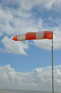 wind sock, wind speed, forward, wind direction, sky, clouds HD wallpaper
