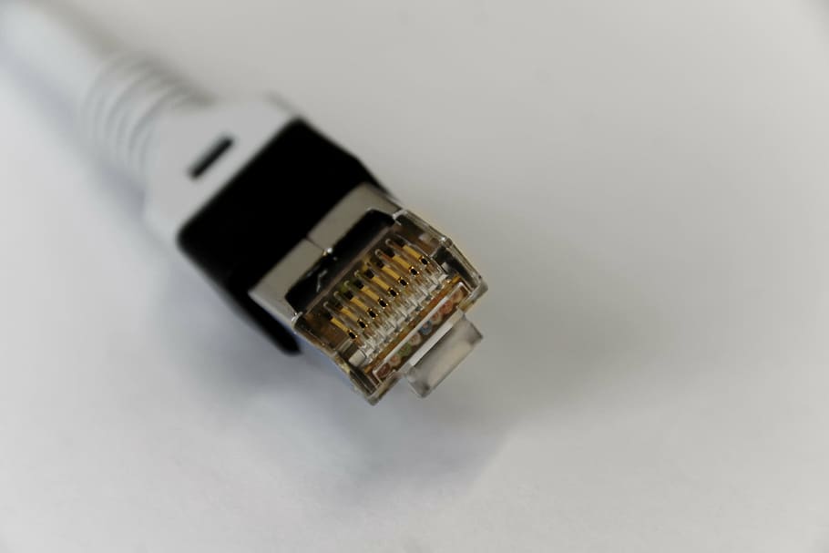 black and white Ethernet cable, network, network cables, line, HD wallpaper