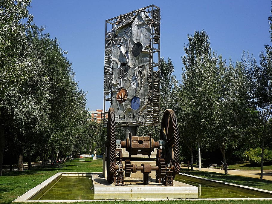 Art Object, Barcelona, Modern Art, park, tree, history, day HD wallpaper