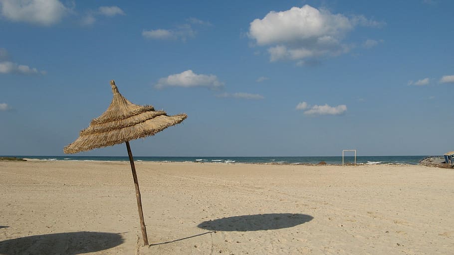Tunisia, Beach, Water, Nature, Sea, sky, day, no people, cloud - sky HD wallpaper