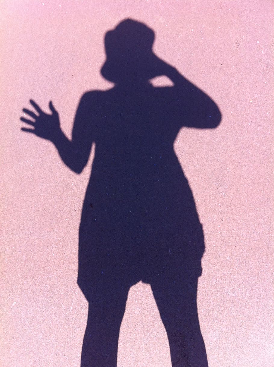shadow, silhouette, person, focus on shadow, one person, sunlight HD wallpaper