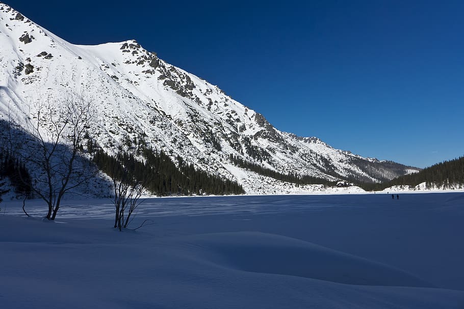 tatry, mountains, winter in the mountains, sky, view, morskie oko, HD wallpaper