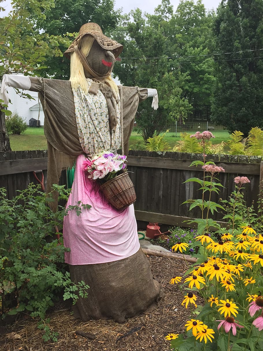 Scarecrow, Garden, Gardening, one person, adult, adults only HD wallpaper