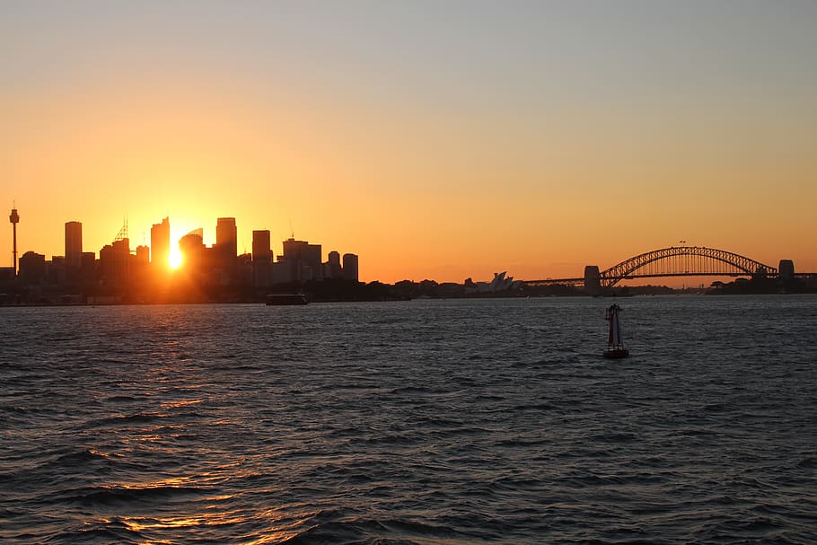 sydney, australia, sunset, opera house, sky, built structure HD wallpaper