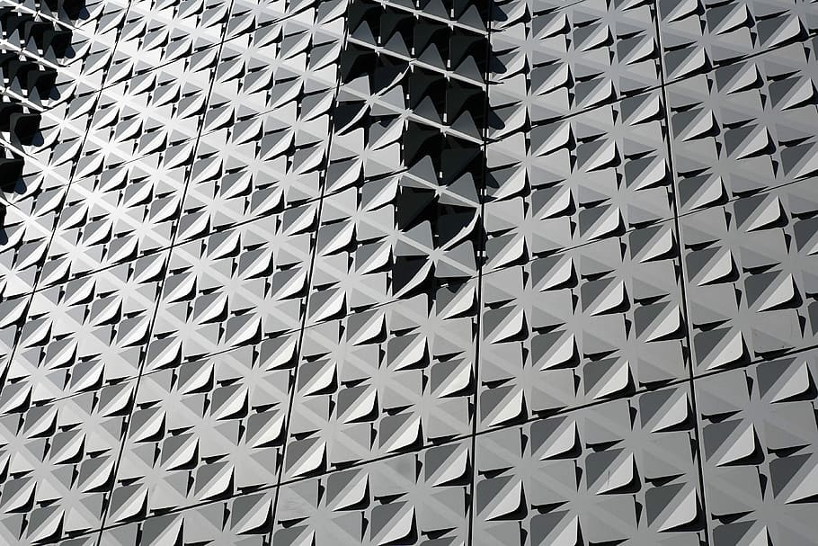 Structure, Architecture, Facade, grey, building, pattern, full frame HD wallpaper