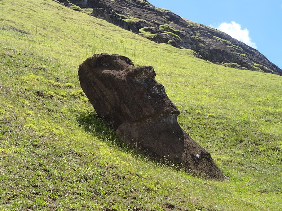 Moai statue, rapa, nui, easter island, rapa nui, chile, hangaroa, HD wallpaper