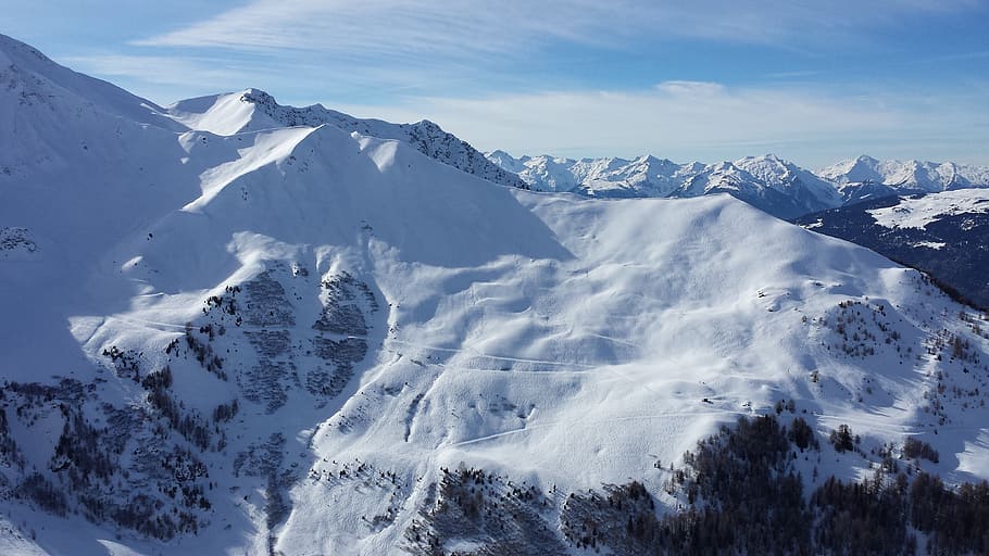 mountains, snow, alpine, landscape, winter, cold temperature HD wallpaper