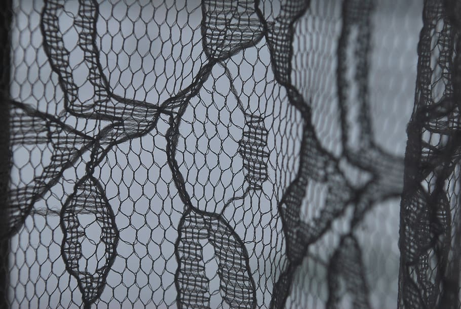 close up photography of string curtain, lace, pattern, decorative HD wallpaper