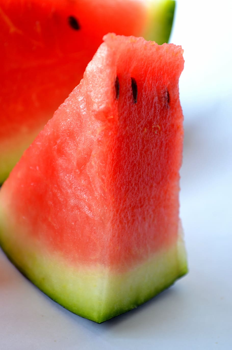 slice of watermelon, cut, fruits, sliced, red, fresh, juicy HD wallpaper
