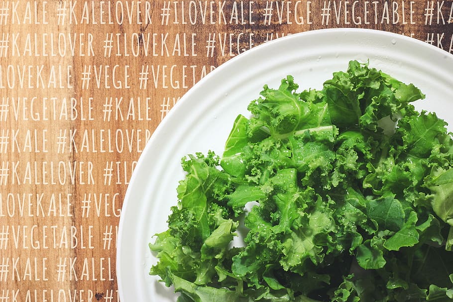 green vegetable on round white ceramic plate, food, freshness HD wallpaper