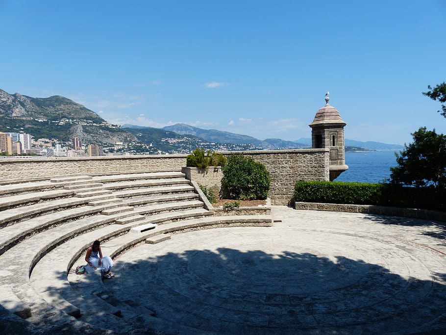 Monaco, Fortress, fort antoine, open air theatre, amphitheater, HD wallpaper