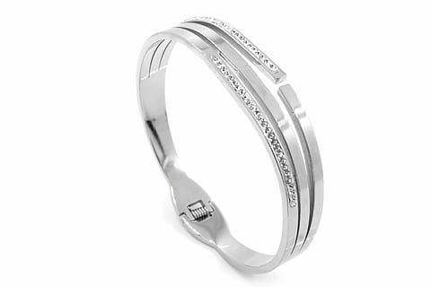 silver-colored band ring, stainless, background, white, bracelet HD wallpaper