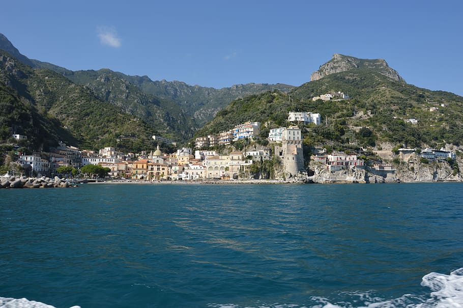 amalfi coast, province of salerno, italy, architecture, water, HD wallpaper