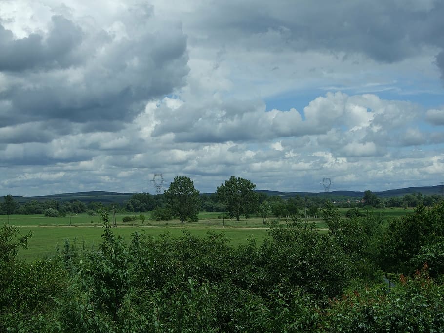 landscape, nature, sky, cloud, clouds, earth, wood, trees, green HD wallpaper